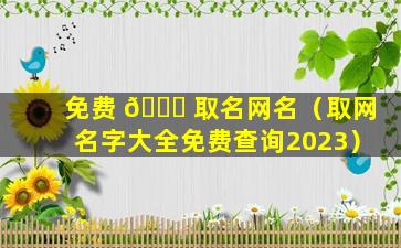 免费 🐟 取名网名（取网名字大全免费查询2023）